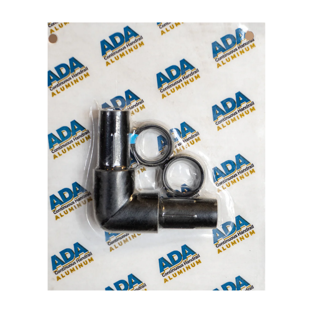 WESTBURY ADA ADJUSTABLE ELBOW W/ 2 COLLAR RINGS BLACK FT